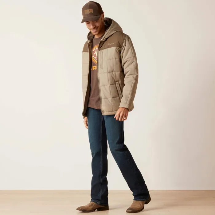 Men Crius Hooded Insulated Jacket Major Brownbrindle Ariat Jackets and Vests Men Crius Hooded Insulated Jacket Major Brownbrindle Ariat Jackets and Vests
