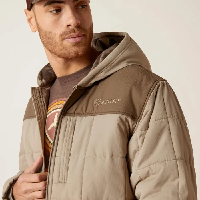Men Crius Hooded Insulated Jacket Major Brownbrindle Ariat Jackets and Vests Men Crius Hooded Insulated Jacket Major Brownbrindle Ariat Jackets and Vests