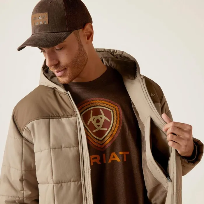 Men Crius Hooded Insulated Jacket Major Brownbrindle Ariat Jackets and Vests Men Crius Hooded Insulated Jacket Major Brownbrindle Ariat Jackets and Vests