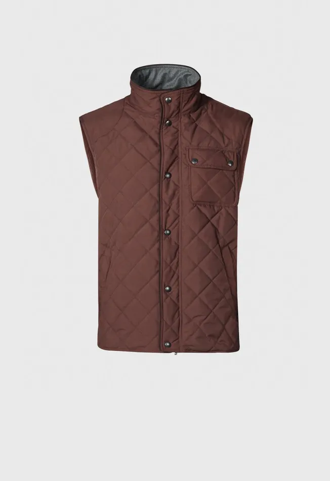 Men Diamond Quilted Vest Navy Paul Stuart Vests