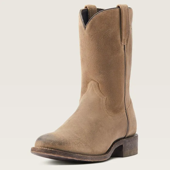 Men Downtown Western Boot Burned Grey Roughout Ariat Western Boots
