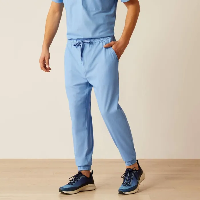 Men Drew Cargo Stretch Jogger Scrub Pant Light Blue Heather Ariat Scrubs