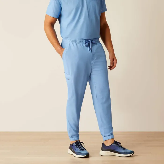 Men Drew Cargo Stretch Jogger Scrub Pant Light Blue Heather Ariat Scrubs Men Drew Cargo Stretch Jogger Scrub Pant Light Blue Heather Ariat Scrubs
