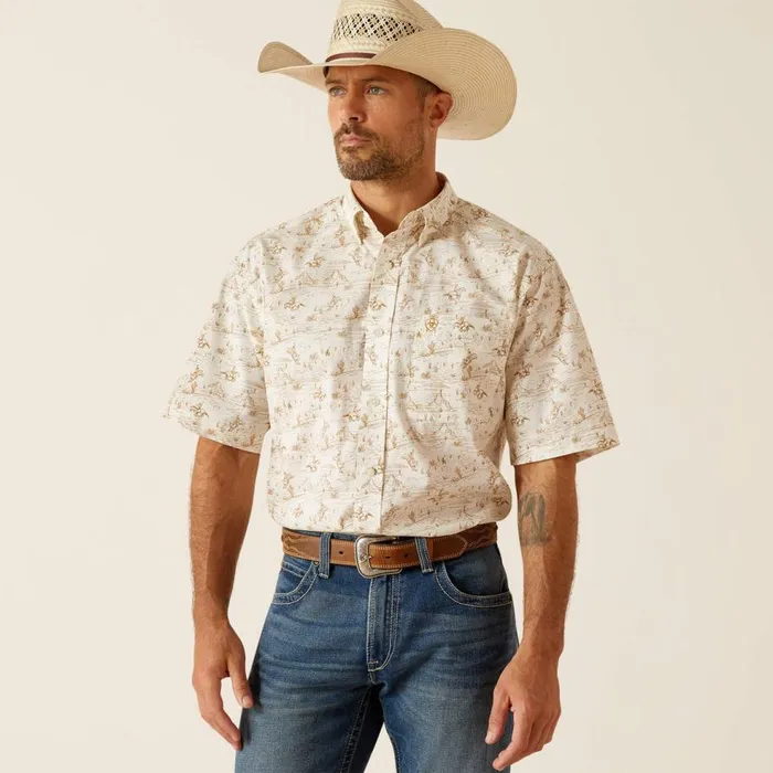Men Edison Classic Fit Shirt Tan Ariat Button Down Shirts
