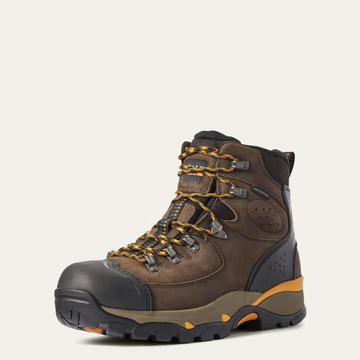 Men Endeavor 6034 Waterproof Work Boot Chocolate Brown Ariat Work Boots