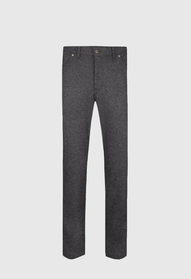 Men Five Pocket Carded Jersey Pant Dark Grey Paul Stuart Pants