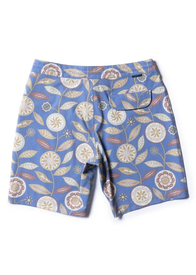 Men Fixed Waist Vissla Medallions 185034 Boardshort Dark Denim