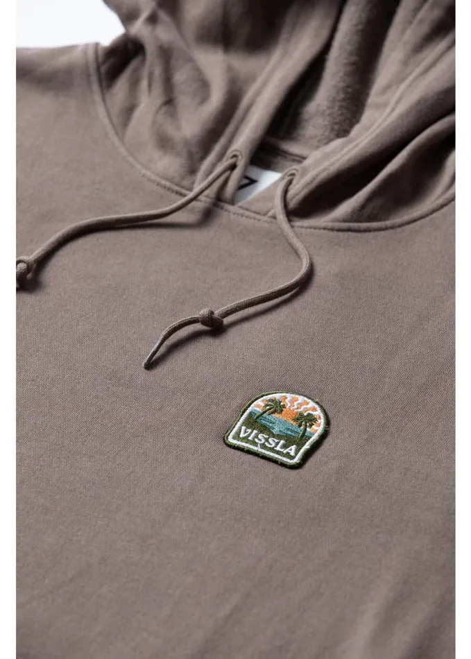 Men Fleece and Hoodies Vissla Solid Sets Eco Po Hoodie Driftwood