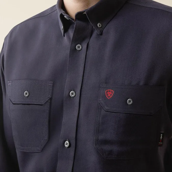 Men FR Air Inherent Work Shirt Navy Heather Ariat Button Down Shirts Men FR Air Inherent Work Shirt Navy Heather Ariat Button Down Shirts