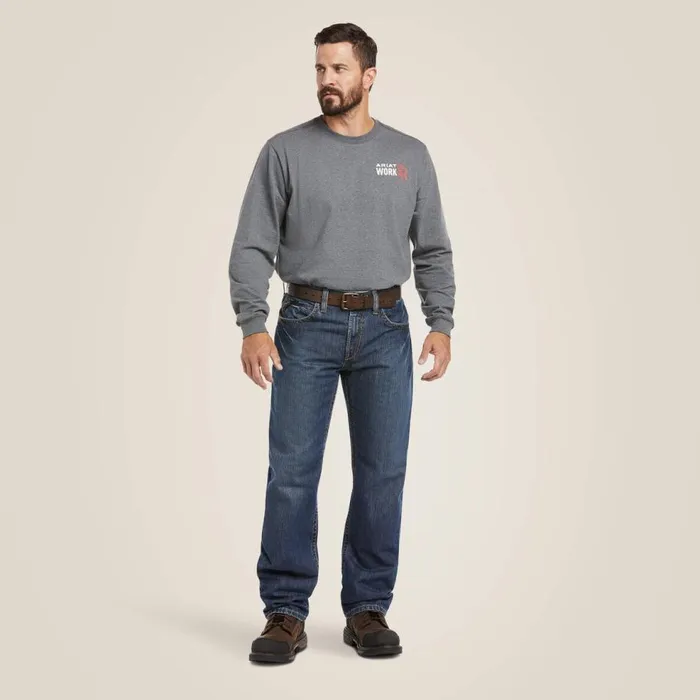 Men FR M3 Loose Basic Stackable Straight Leg Jean Flint Ariat Workwear Men FR M3 Loose Basic Stackable Straight Leg Jean Flint Ariat Workwear