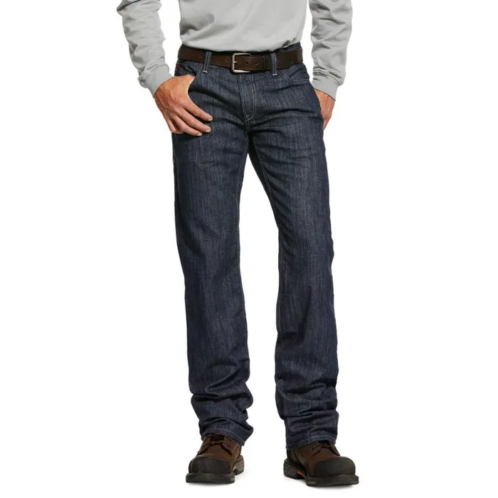 Men FR M5 Slim Armor Stretch Stackable Straight Leg Jean Rinse Ariat Workwear