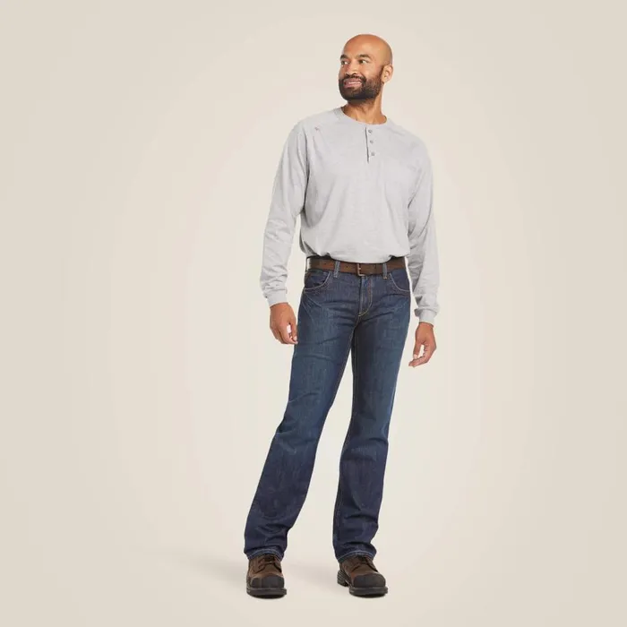 Men FR M5 Straight Basic Stackable Straight Leg Jean Shale Ariat Workwear Men FR M5 Straight Basic Stackable Straight Leg Jean Shale Ariat Workwear