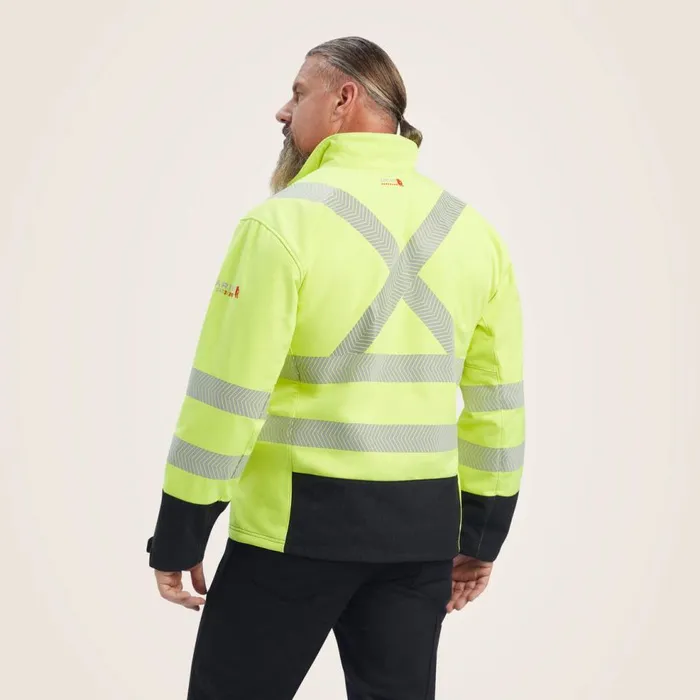 Men FR Vernon HiVis Softshell Jacket Hivis Yellow Ariat Workwear Men FR Vernon HiVis Softshell Jacket Hivis Yellow Ariat Workwear