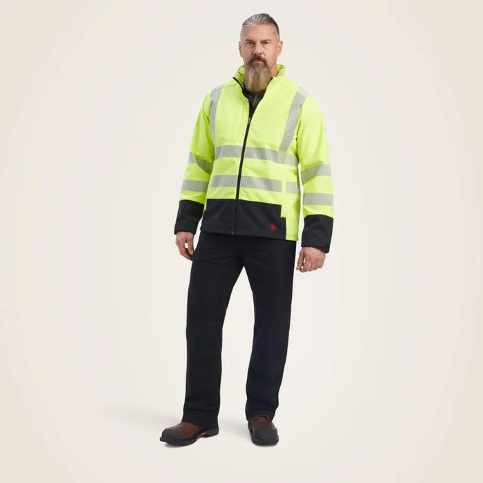 Men FR Vernon HiVis Softshell Jacket Hivis Yellow Ariat Workwear Men FR Vernon HiVis Softshell Jacket Hivis Yellow Ariat Workwear