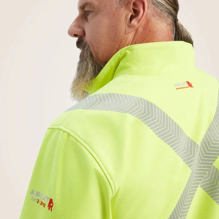 Men FR Vernon HiVis Softshell Jacket Hivis Yellow Ariat Workwear Men FR Vernon HiVis Softshell Jacket Hivis Yellow Ariat Workwear