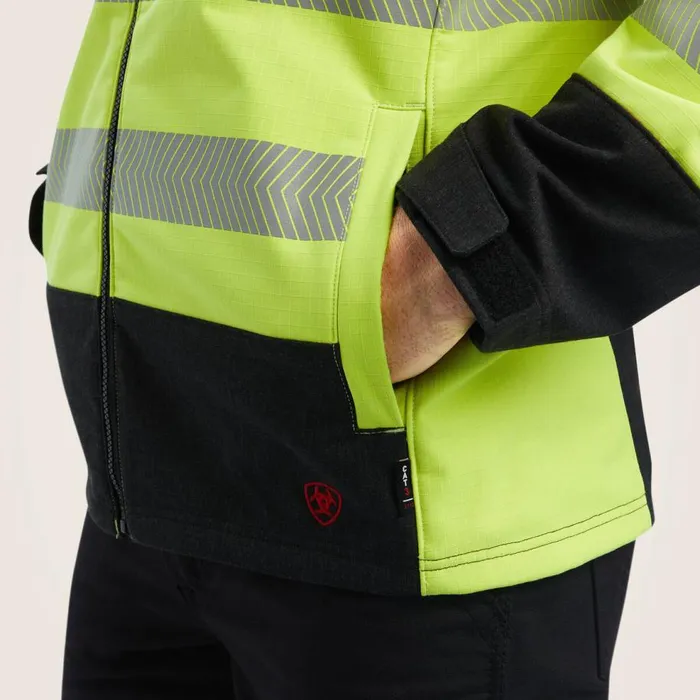 Men FR Vernon HiVis Softshell Jacket Hivis Yellow Ariat Workwear Men FR Vernon HiVis Softshell Jacket Hivis Yellow Ariat Workwear