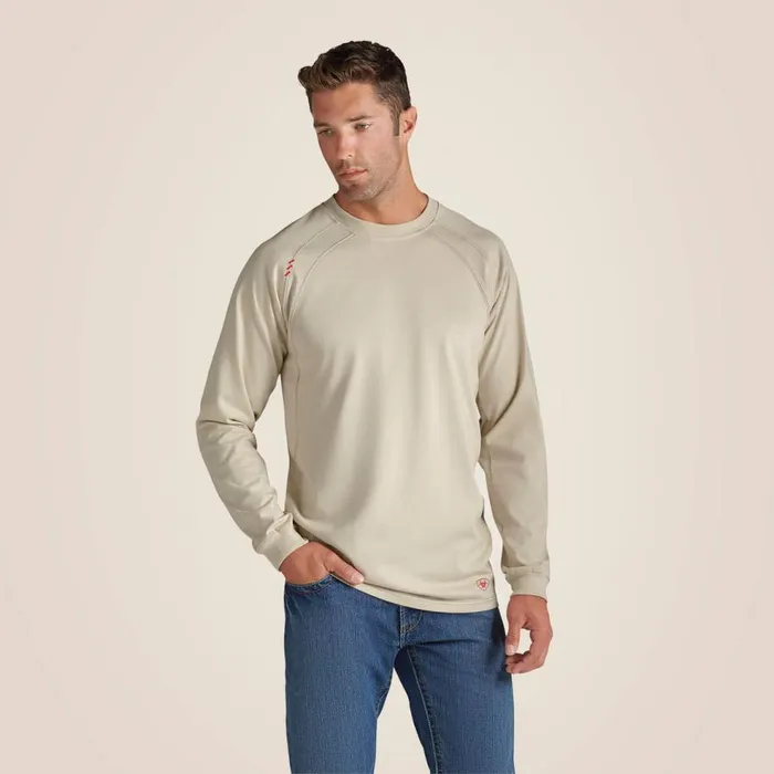 Men FR Work Crew TShirt Sand Ariat TShirts and Polos