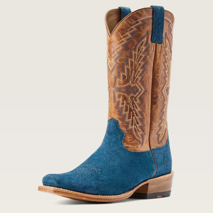 Men Futurity Showman Western Boot Stone Blue Roughout Ariat Western Boots