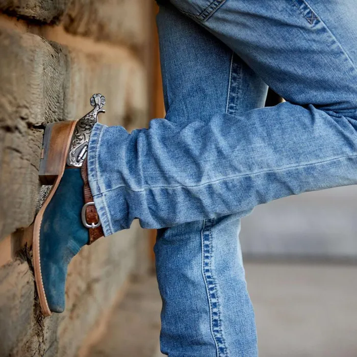 Men Futurity Showman Western Boot Stone Blue Roughout Ariat Western Boots Men Futurity Showman Western Boot Stone Blue Roughout Ariat Western Boots