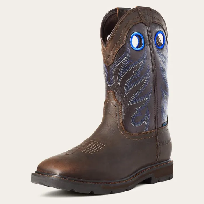 Men Groundwork Waterproof Work Boot Dark Brown Ariat Work Boots