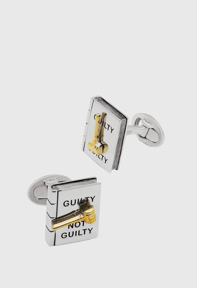 Men GuiltyNot Guilty Cufflinks Sterling Silver Paul Stuart Jewelry