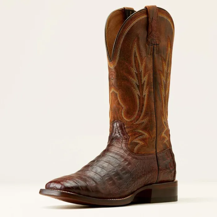 Men Gunslinger Cowboy Boot Dark Amber Caiman Bellyhotfire Rust Ariat Western Boots