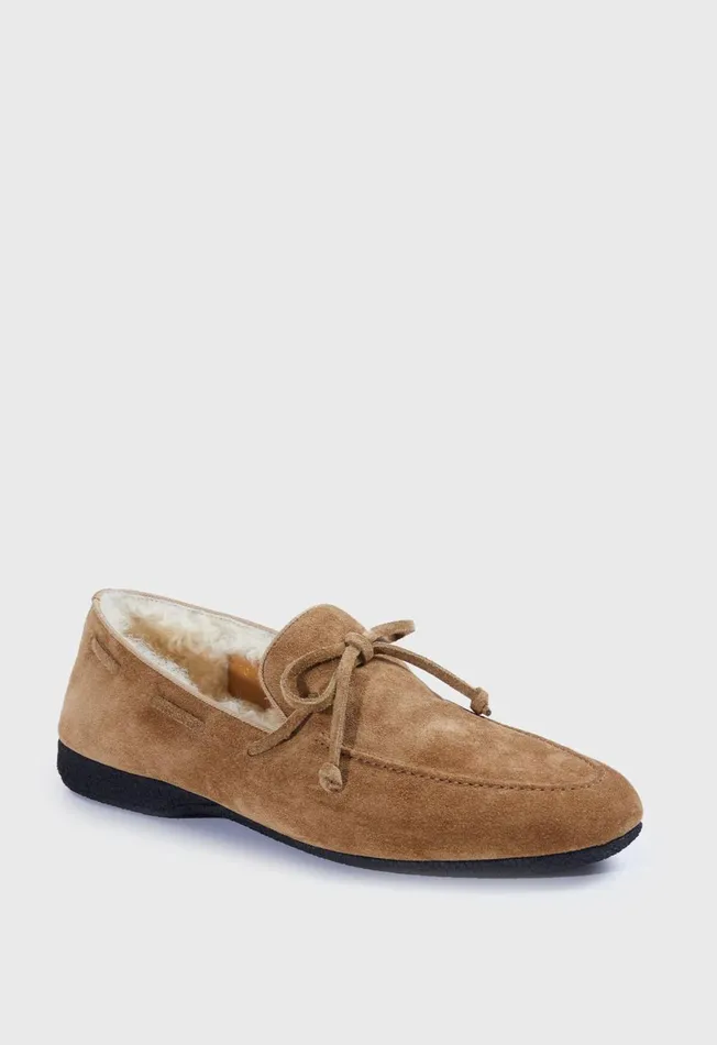 Men Haile Shearling SlipOn Cognac Paul Stuart Loafers