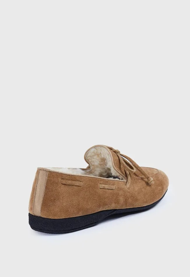 Men Haile Shearling SlipOn Cognac Paul Stuart Loafers