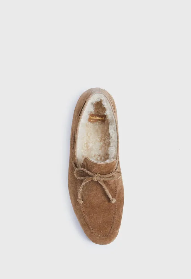 Men Haile Shearling SlipOn Cognac Paul Stuart Loafers
