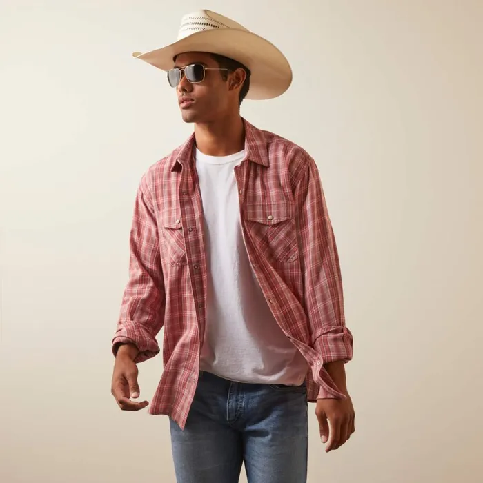 Men Hart Retro Fit Shirt White Asparagus Ariat Button Down Shirts