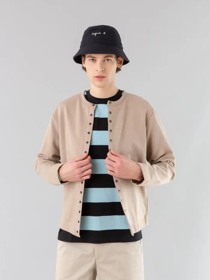 Men Hats and Gloves Agns B Black Cotton Axel Bucket Hat