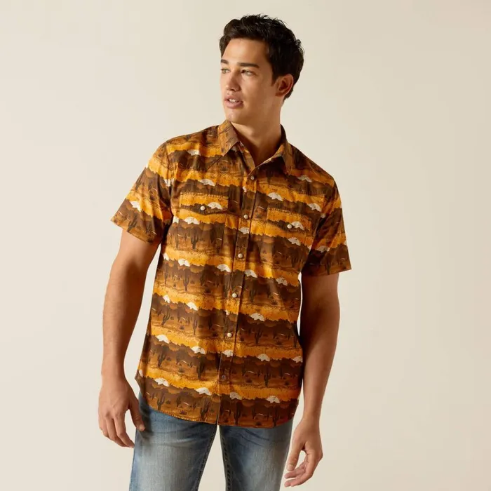 Men Heath Retro Fit Shirt Mink Ariat Button Down Shirts