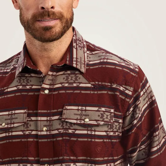 Men Hendrie Retro Fit Shirt Cherry Mahogany Ariat Button Down Shirts Men Hendrie Retro Fit Shirt Cherry Mahogany Ariat Button Down Shirts