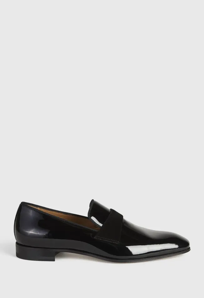 Men Heron Patent Leather Formal SlipOn Black Patent Paul Stuart Evening
