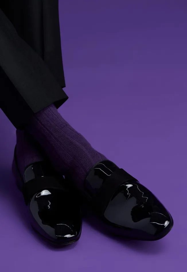 Men Heron Patent Leather Formal SlipOn Black Patent Paul Stuart Evening