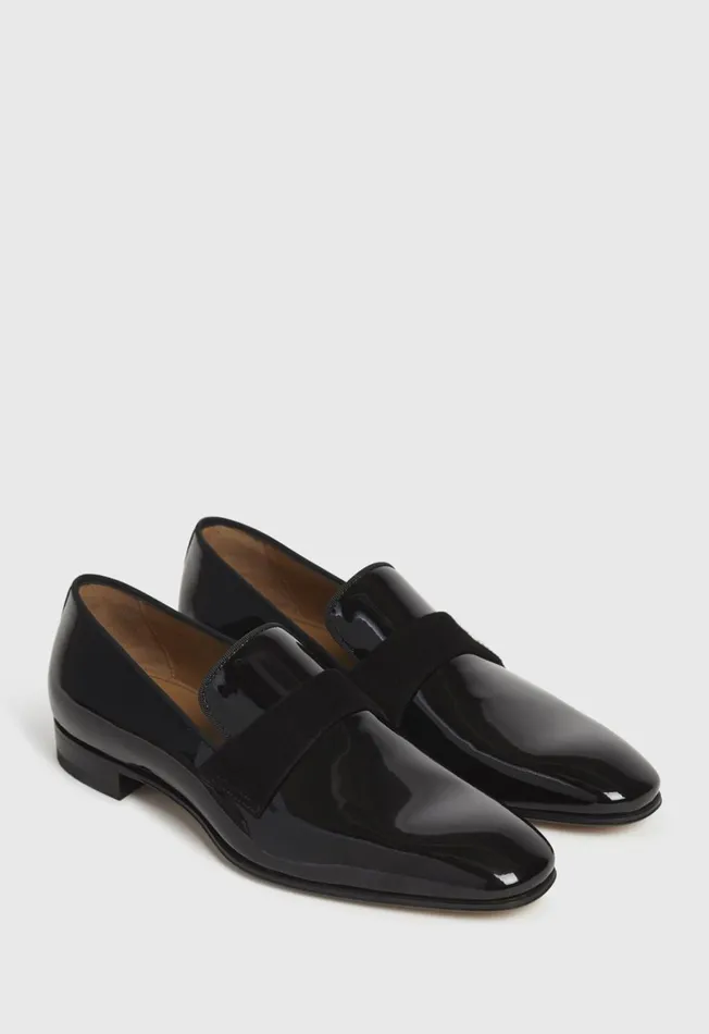 Men Heron Patent Leather Formal SlipOn Black Patent Paul Stuart Evening