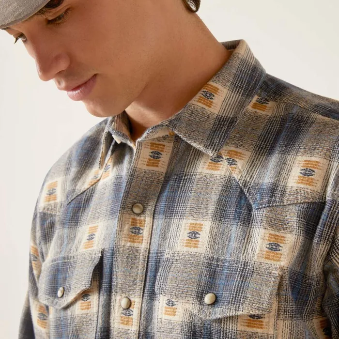 Men Hiro Retro Fit Shirt Vaporous Gray Ariat Button Down Shirts Men Hiro Retro Fit Shirt Vaporous Gray Ariat Button Down Shirts