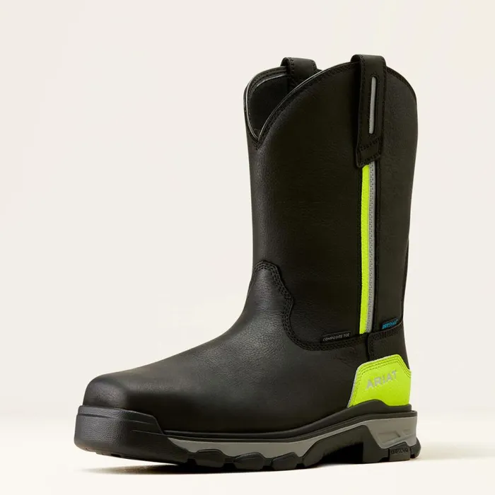 Men Intrepid Live Wire Waterproof Composite Toe Work Boot Black Ariat Work Boots