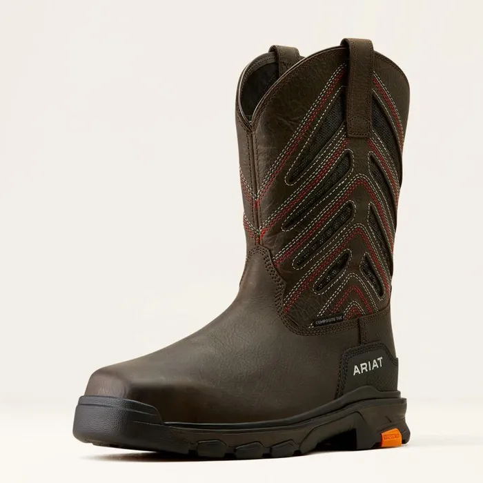 Men Intrepid VentTEK Composite Toe Work Boot Iron Coffee Ariat Work Boots