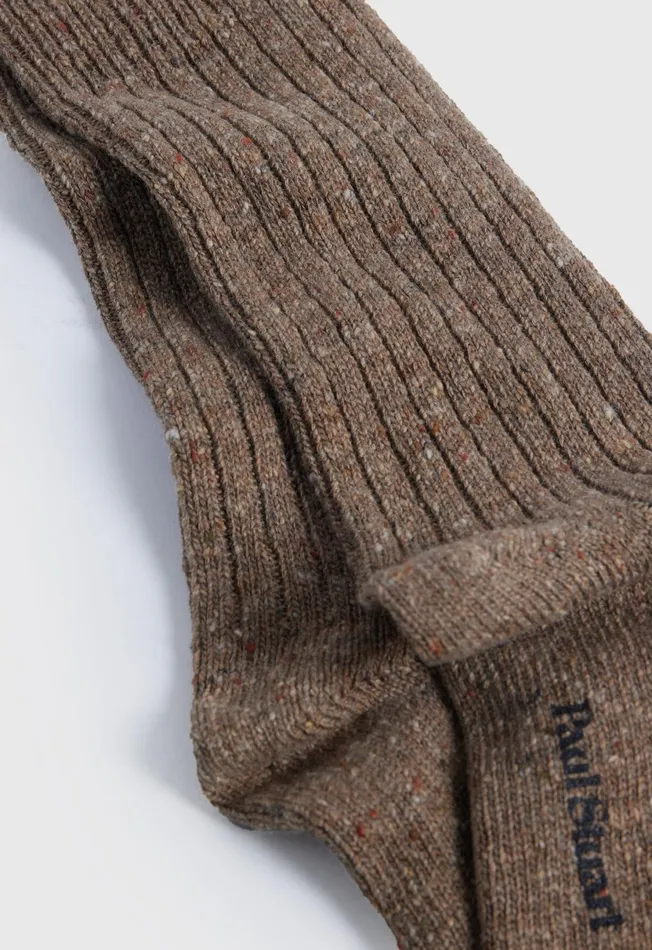 Men Irish Donegal Boot Sock Camel Paul Stuart Socks Men Irish Donegal Boot Sock Camel Paul Stuart Socks
