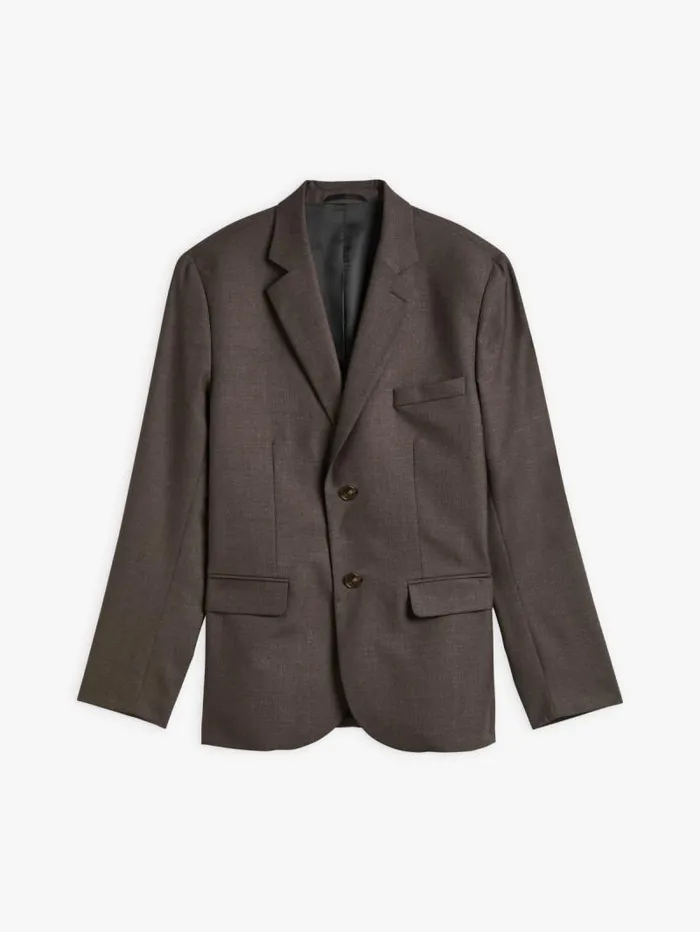 Men Jackets and Coats Agns B Chocolat Worsted Wool Domi Jacket