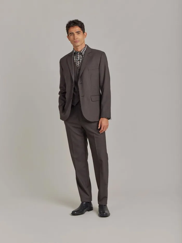 Men Jackets and Coats Agns B Chocolat Worsted Wool Domi Jacket