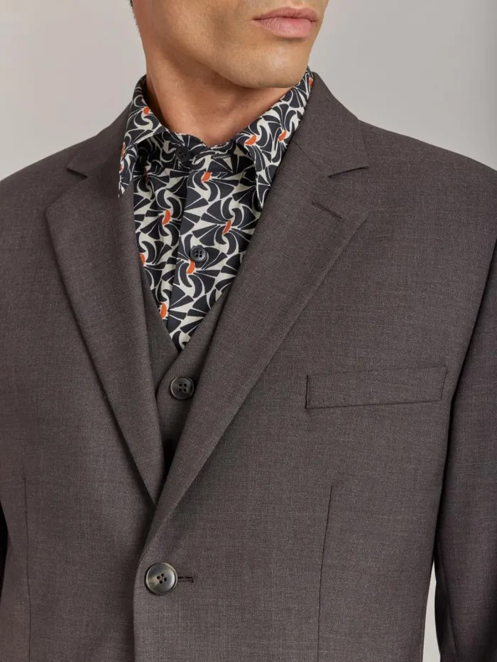 Men Jackets and Coats Agns B Chocolat Worsted Wool Domi Jacket