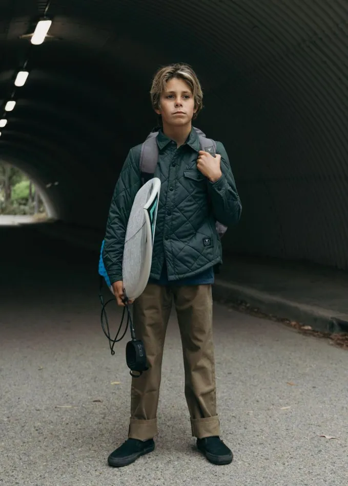 Men Jackets Vissla Cronkite II Eco Boys Jacket Evergreen