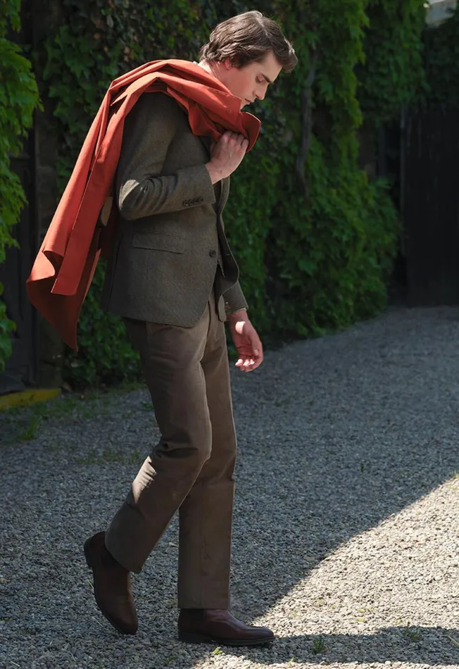 Men James Horizontal Corduroy Trouser Aubergine Paul Stuart Pants Men James Horizontal Corduroy Trouser Aubergine Paul Stuart Pants