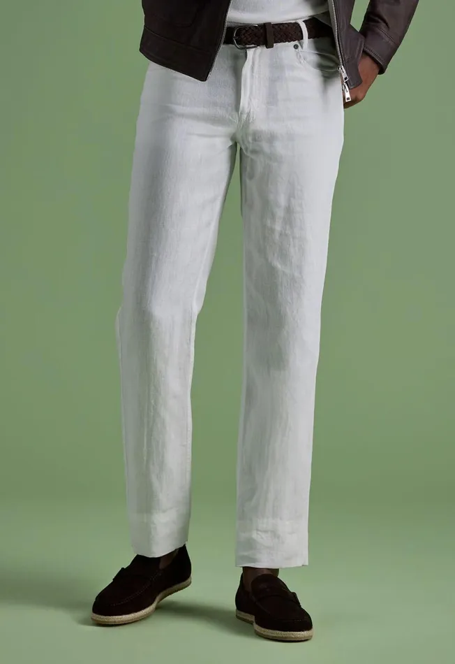 Men Linen Five Pocket Pant White Paul Stuart Pants Men Linen Five Pocket Pant White Paul Stuart Pants