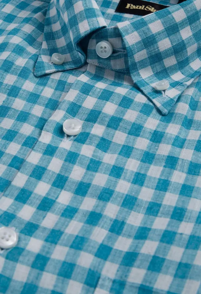 Men Linen Gingham Sport Shirt Crimson Paul Stuart Sport Shirts Men Linen Gingham Sport Shirt Crimson Paul Stuart Sport Shirts