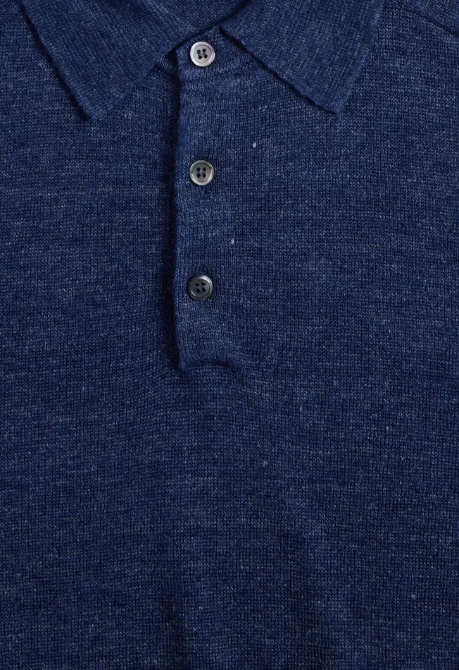 Men Linen Mlange Polo Denim Paul Stuart Polos and TShirts Men Linen Mlange Polo Denim Paul Stuart Polos and TShirts