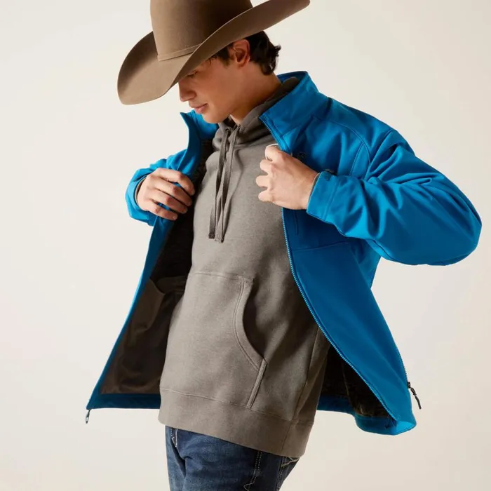 Men Logo 20 Softshell Jacket Mykonos Blue Ariat Jackets and Vests