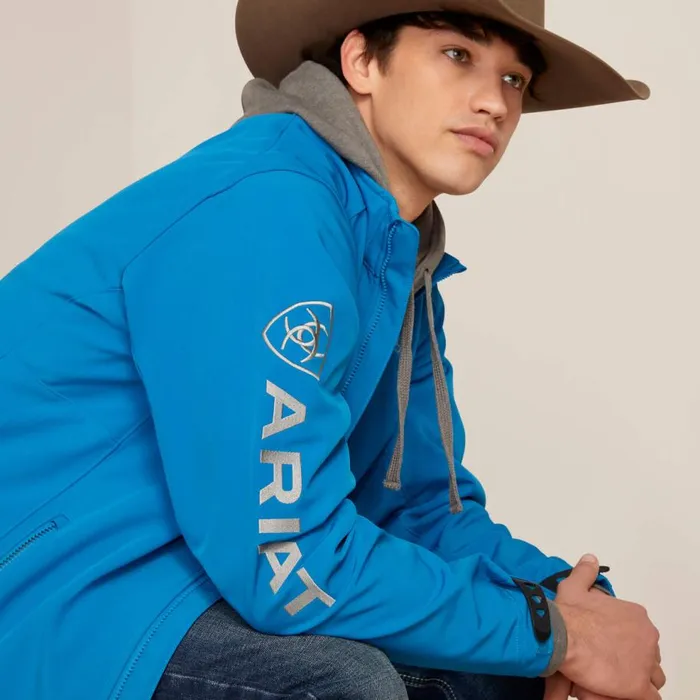 Men Logo 20 Softshell Jacket Mykonos Blue Ariat Jackets and Vests Men Logo 20 Softshell Jacket Mykonos Blue Ariat Jackets and Vests